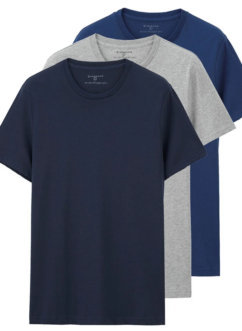 GIORDANO Men’s Slim Fit Crew Neck Jersey T-Shirt 3-Pack – Essentials