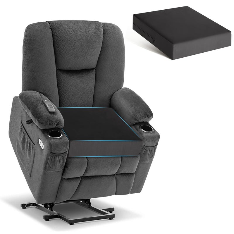 Tromlycs Recliner Chair Cushions for Elderly Extra Large Seat Cushions Gel Memory Foam 20 x 20 x 5 Inch Dark Grey