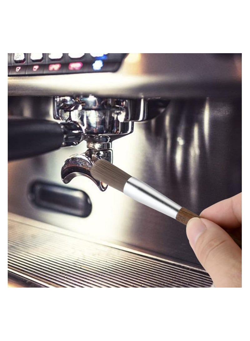 SYOSI مجموعة فرشاة القهوة المكونة من 3 قطع فرشاة مطحنة القهوة فرشاة تنظيف آلة الإسبريسو أداة تنظيف القهوة فرش القهوة لبارستا المنزل والمطبخ مقبض من خشب الجوز الأسود الطبيعي - Image 3