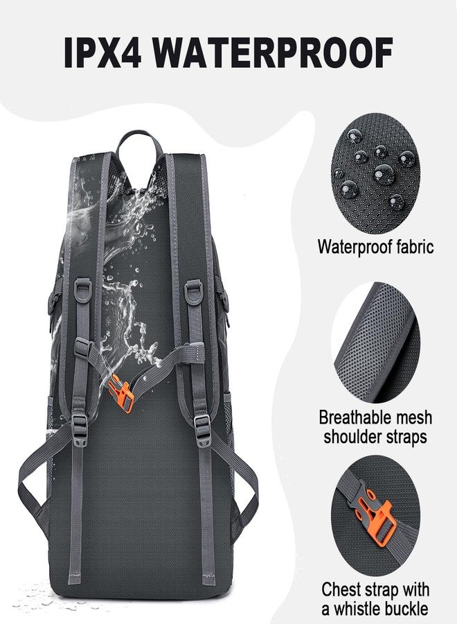 MIYCOO Ultra Lightweight Packable Backpack for Travel Camping, 45L Hiking Backpack Waterproof Foldable Daypack for Men Women Grey - Image 4