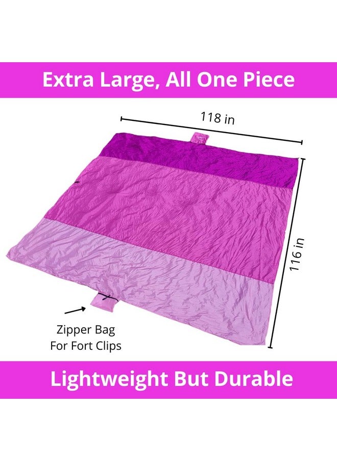Pickle & Olive Pickle & Olive ez clipz- Kids Fort Building Kit- Large Blanket and Clips to Attach to Furniture-Best Gift for Children (Pink/Purple)  - Image 4