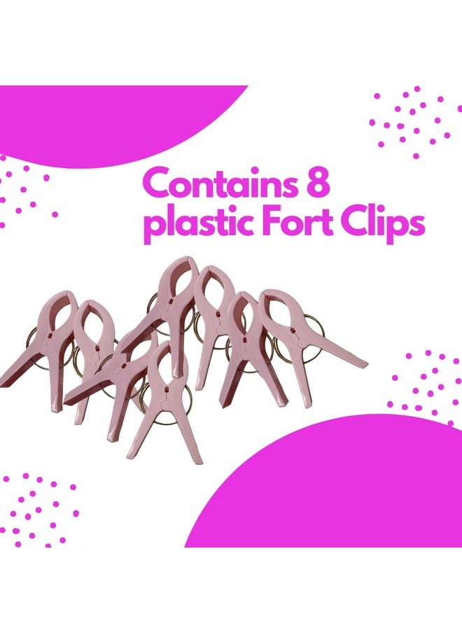 Pickle & Olive Pickle & Olive ez clipz- Kids Fort Building Kit- Large Blanket and Clips to Attach to Furniture-Best Gift for Children (Pink/Purple)  - Image 3