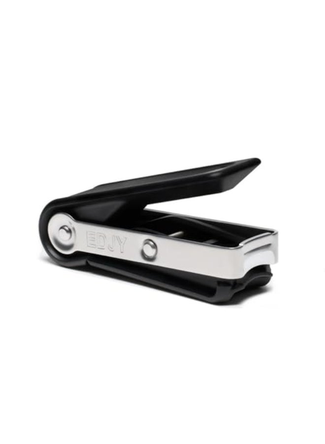 EDJY Fingernail Cutter Precision Stainless Steel Nail Cutter for Fingernails Sharp Blade Ergonomic Design Durable RustResistant Ideal for Men and Women Black - Image 1