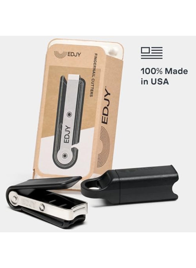 EDJY Fingernail Cutter Precision Stainless Steel Nail Cutter for Fingernails Sharp Blade Ergonomic Design Durable RustResistant Ideal for Men and Women Black - Image 3
