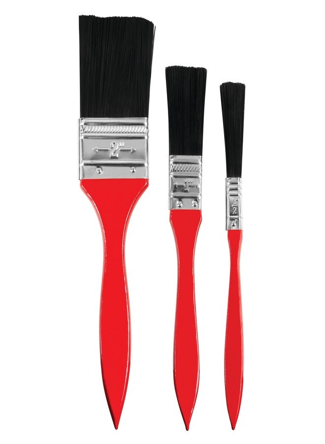 Performance Tool W232C Set of 3 Paint Brushes with Durable Plastic Handles - Sizes 1/2-Inch, 1 & 2 Width for Use with Many Paints - Image 1