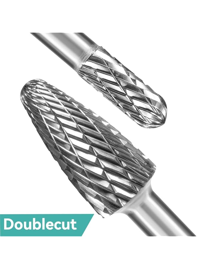 erorex Carbide Burr Set 1 4 Inch Shank 8Pc Die Grinder Bits Carbide Rotary Burr Set Compatible For Dremel For Metal Wood Carving Engraving Polishing Drilling - Image 4