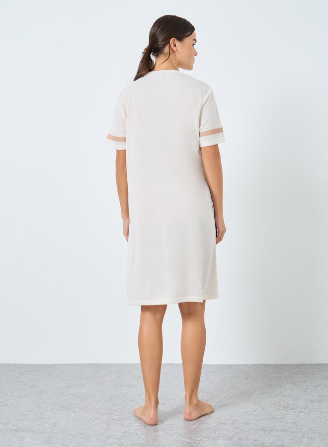 Styli Newport Graphic Stripe Print Sleep T-Shirt Dress - Image 4