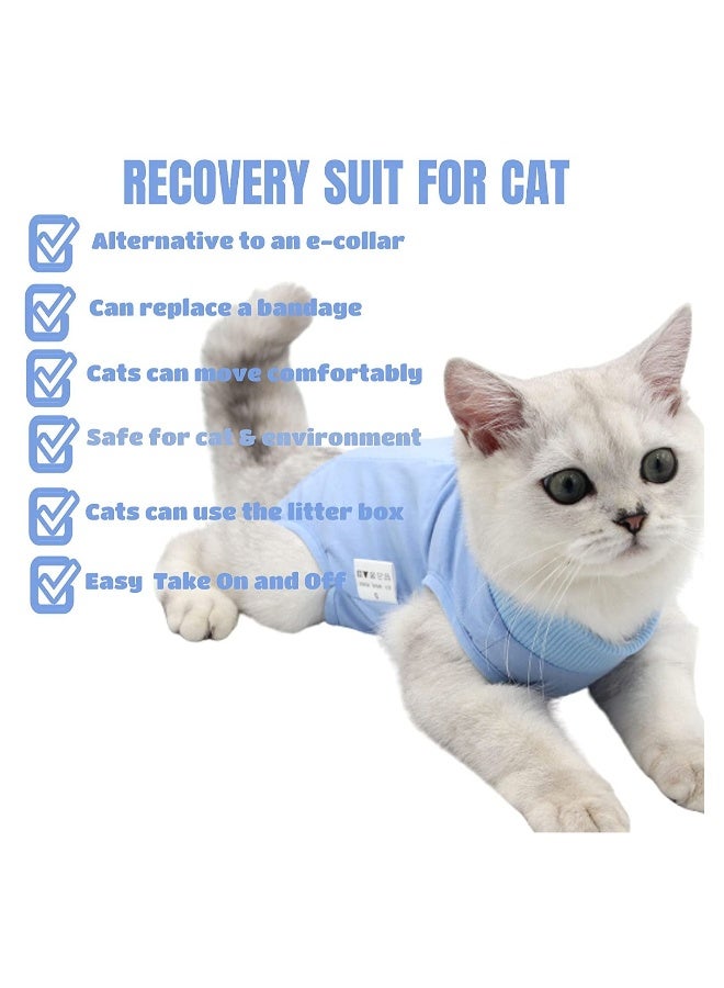Cat Surgical Recovery Suit for Abdominal Wounds Skin Diseases Professional Breathable E Collar Alternative Cotton Surgery Shirt Cats and Dogs After Wear Anti Licking - Image 4