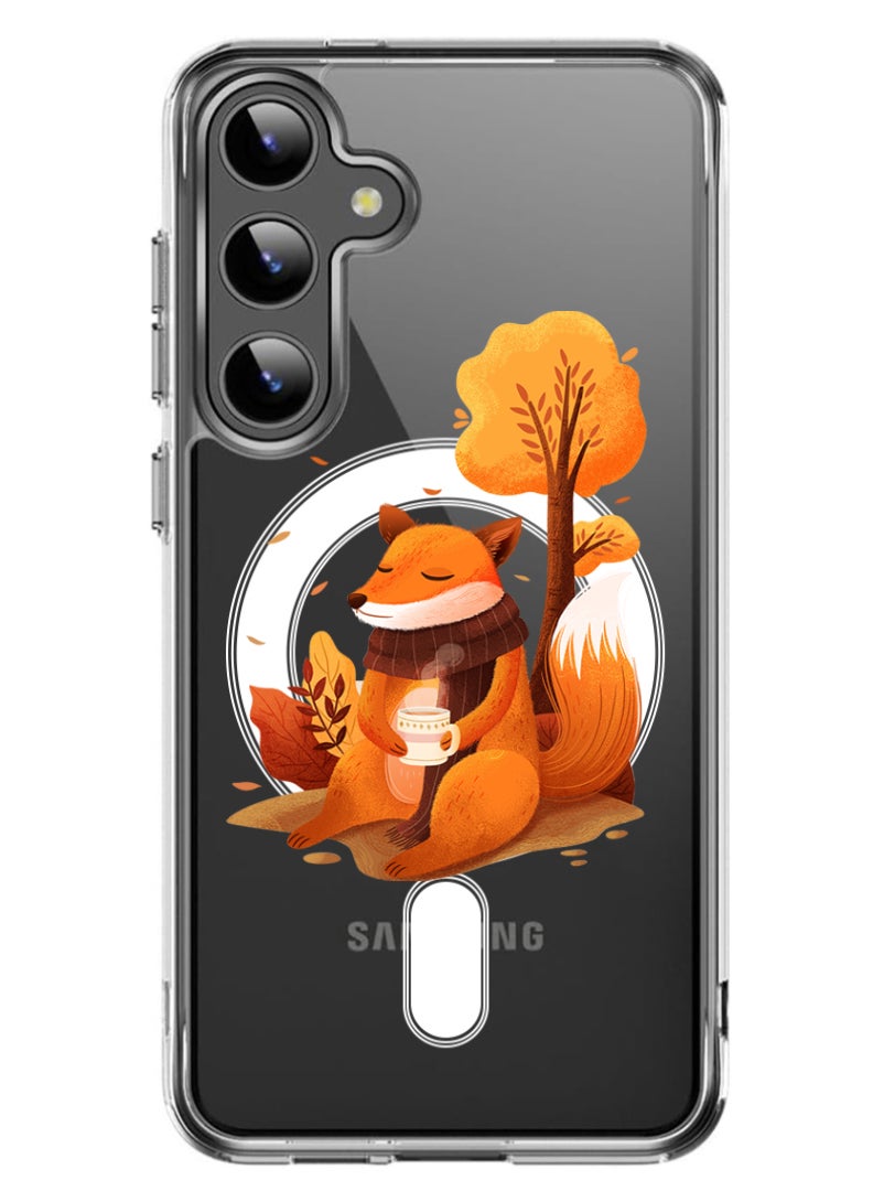 Theodor Magnetic Case for Samsung Galaxy S24 Plus 6.7-inch Compatible with MagSafe Wireless Charging, Shockproof Phone Bumper Cover Fox - Image 1