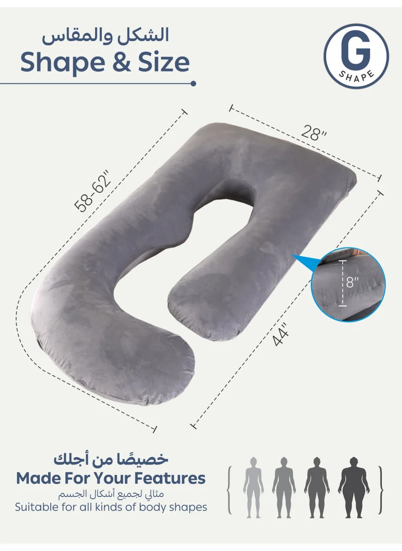 دوناتيلا وسادة الحمل دعم الظهر والوركين والساقين والبطن صوف ناعم لون فضي