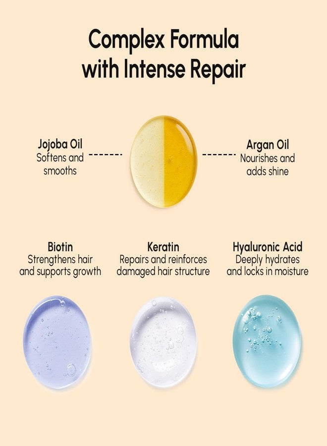 MAREE Deep Conditioning Hair Mask for Damaged Hair – Argan Oil & Biotin Jojoba Hair Treatment – Hair Repair Mask for Dry, Curly, Frizzy Color-Treated Hair Care – Mascarilla Para el Cabello Hidratante - Image 5