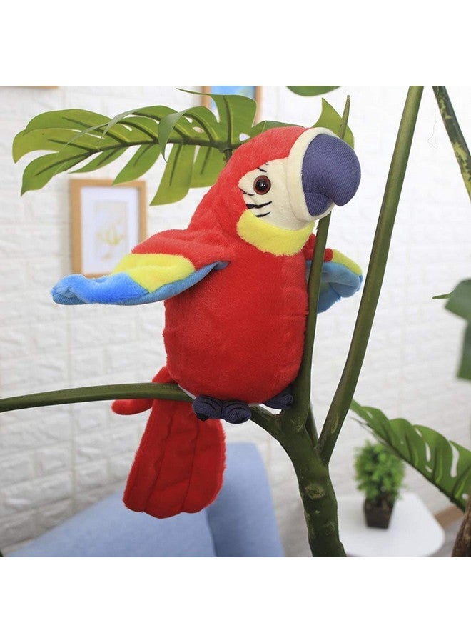 GREUS 9'' Cute Talking Parrot Repeats What You Say Electronic Interactive Plush Toy Stuffed Animal Record Parrot Waving Wings Funny Bird Toys for Children Girls Boys Best Xmas Gift (Red Parrot) - Image 3
