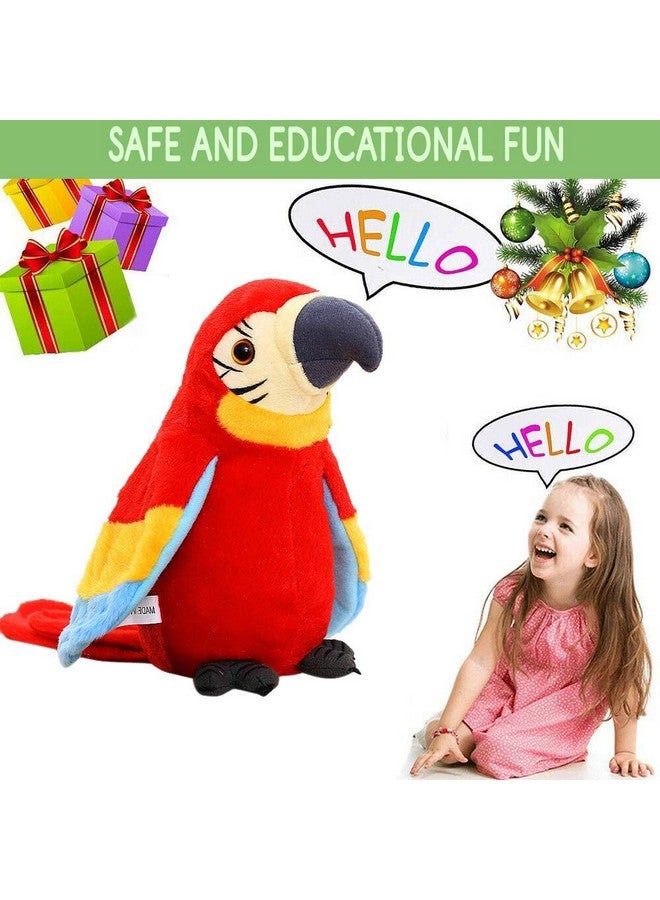 GREUS 9'' Cute Talking Parrot Repeats What You Say Electronic Interactive Plush Toy Stuffed Animal Record Parrot Waving Wings Funny Bird Toys for Children Girls Boys Best Xmas Gift (Red Parrot) - Image 2