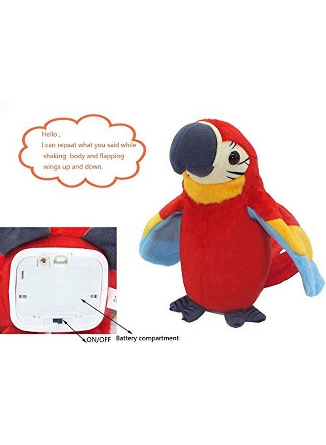 GREUS 9'' Cute Talking Parrot Repeats What You Say Electronic Interactive Plush Toy Stuffed Animal Record Parrot Waving Wings Funny Bird Toys for Children Girls Boys Best Xmas Gift (Red Parrot) - Image 4