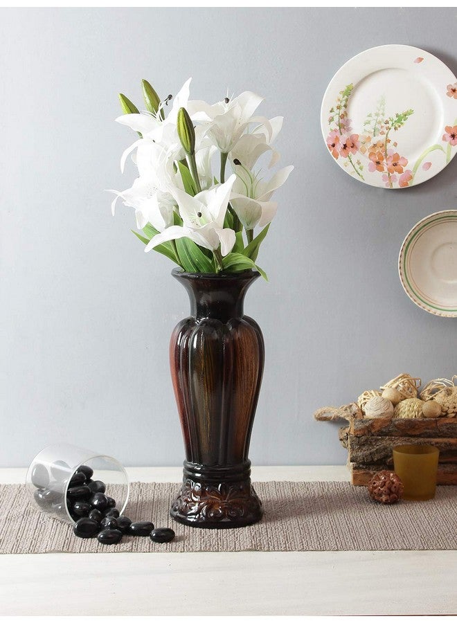 Fourwalls Artificial Real Touch Lily Flower Bunch (15 cm x 15 cm x 55 cm, White) - Image 1