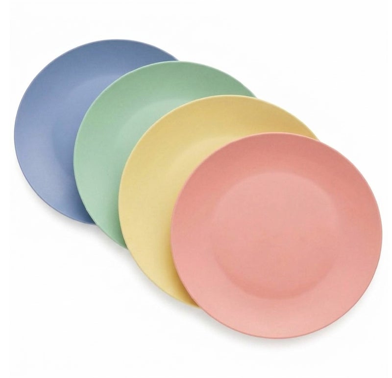 TarHong 10 Inch Polypropylene Dinner Plates Set of 4, Shatter-Resistant Microwave Dishwasher Safe Plates, Lightweight Reusable Indoor Outdoor Dinnerware, Stackable Flat Plates Assorted Colors - Image 1