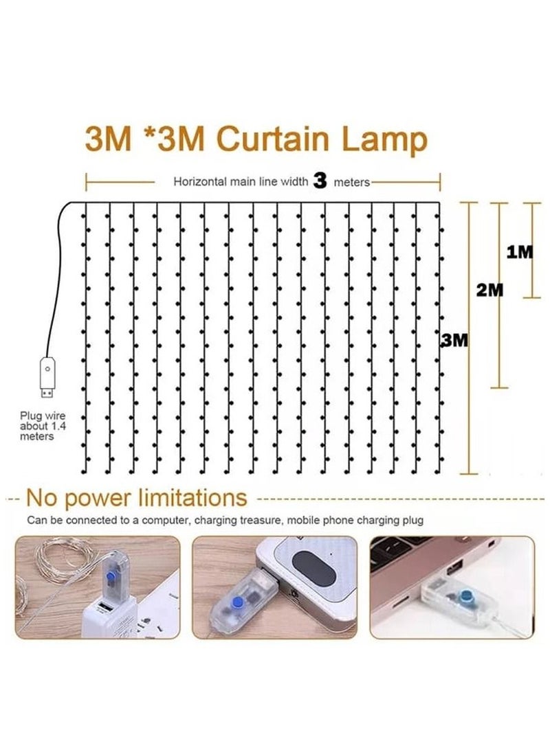 DubaiGallery 12 Ball Sparkling Curtain String Lights, 8 Modes Fairy Globe Curtain Lights Wedding Party Home Garden Bedroom Outdoor Indoor Wall Decor, Warm White (Wish Ball Light) - Image 4