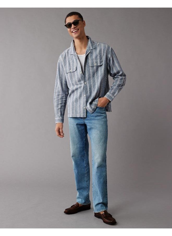 AE Linen-Blend Mechanic Shirt