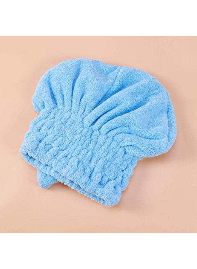 VRT Microfiber Hair Drying Towels Head wrap with BowKnot Shower Cap Hair Turban hairWrap Bath Cap for Curly Long & Wet Hair Gift for Women 2pack (blue) - Image 4