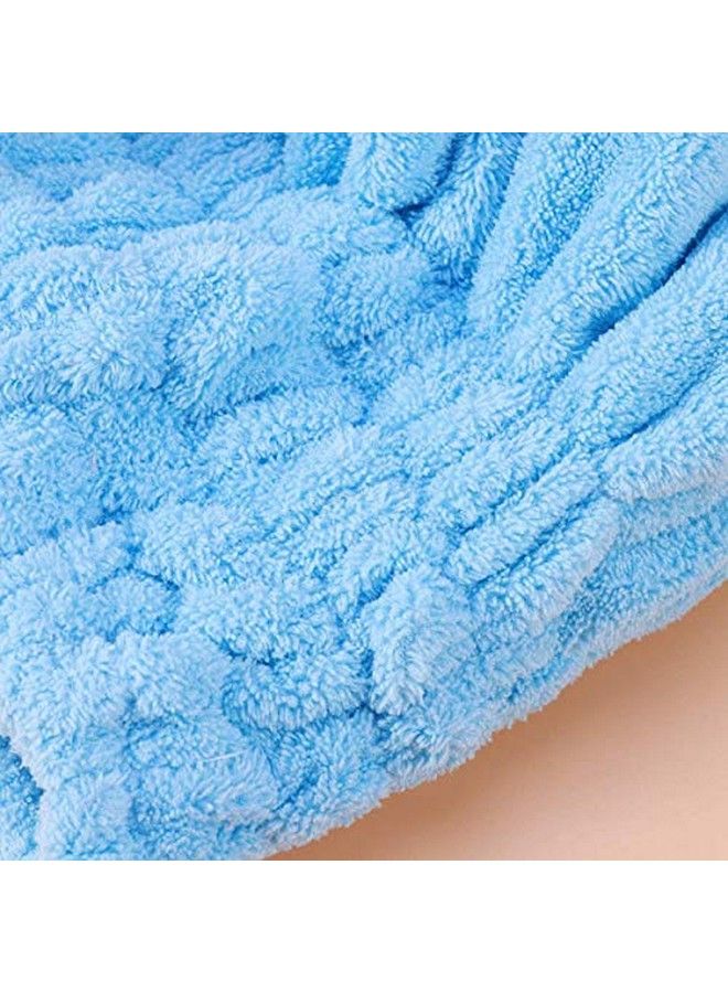 VRT Microfiber Hair Drying Towels Head wrap with BowKnot Shower Cap Hair Turban hairWrap Bath Cap for Curly Long & Wet Hair Gift for Women 2pack (blue) - Image 5