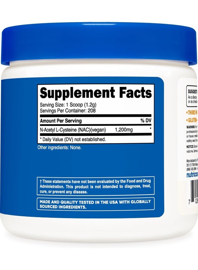 Nutricost N-Acetyl L-Cysteine Nac Powder 250 Grams - Vegan Nac, Non-Gmo, 208 Servings - Image 2