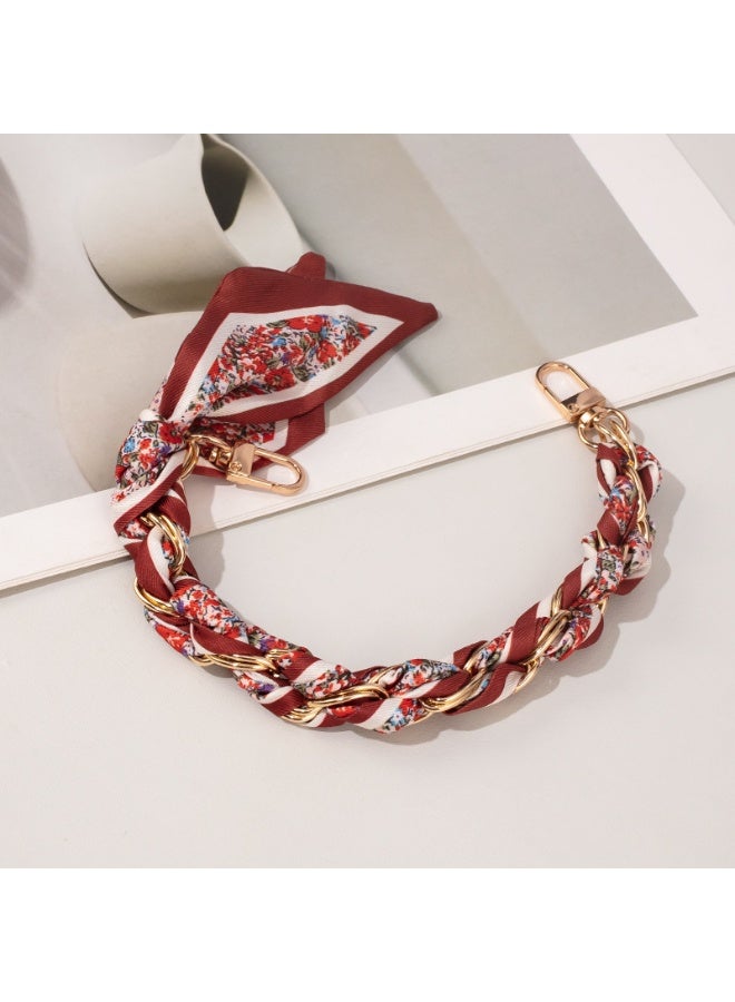 NIBEMINENT Beaded Phone Lanyard, Anti Lost Removable Wrist Strap,Chain Scarf Bracelet Pendant,Phone Keychain Lanyard,14/Red Series