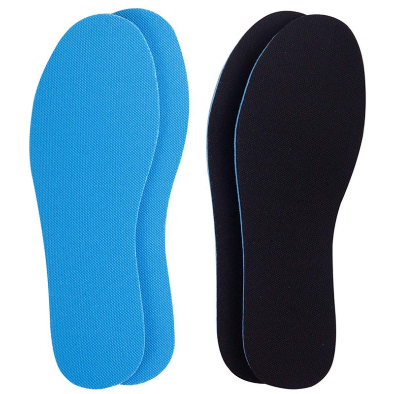 Amitataha 2 Pairs Breathable Insoles, Super-Soft, Sweat-Absorbent, Double-Colored and Double-Layered Shoe Inserts of Foam That Fit in Any Shoes (Blue/Black, 9.5-12 Women/8-9 Men) - Image 1
