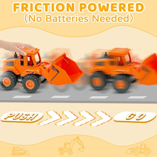 Beestech Construction Toys for 3 Years Old Boys Girls Kids, Friction Powered Construction Truck Toys Vehicles Sand Toys Trucks Excavator, Bulldozer, Road Roller (Colorful 4 Pack) - Image 2