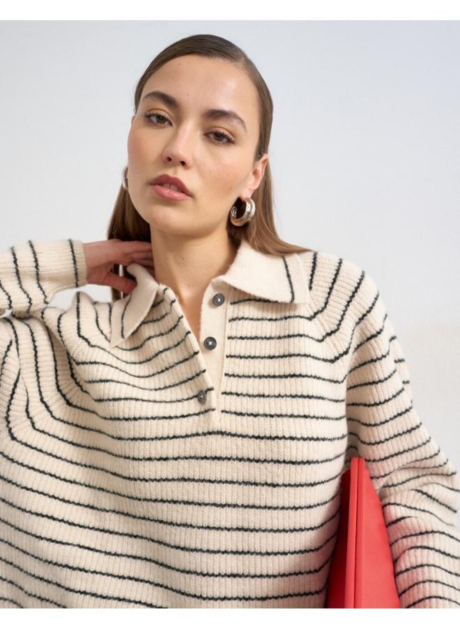 TOPSHOP Knitted Long Sleeve Polo Cardigan - Image 3
