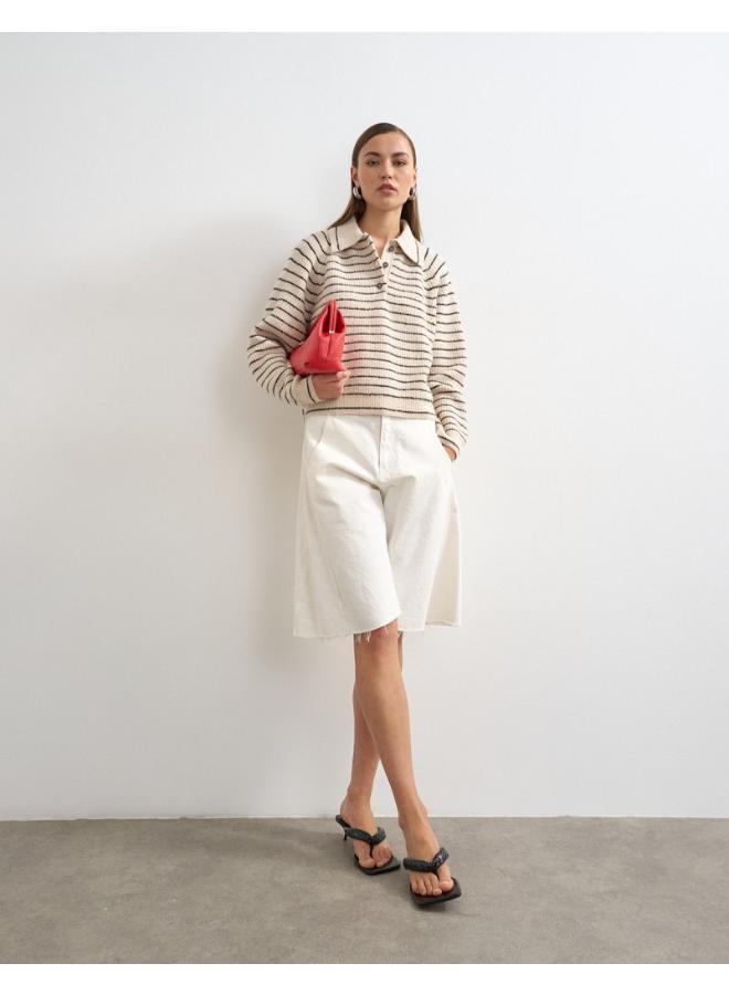 TOPSHOP Knitted Long Sleeve Polo Cardigan - Image 4
