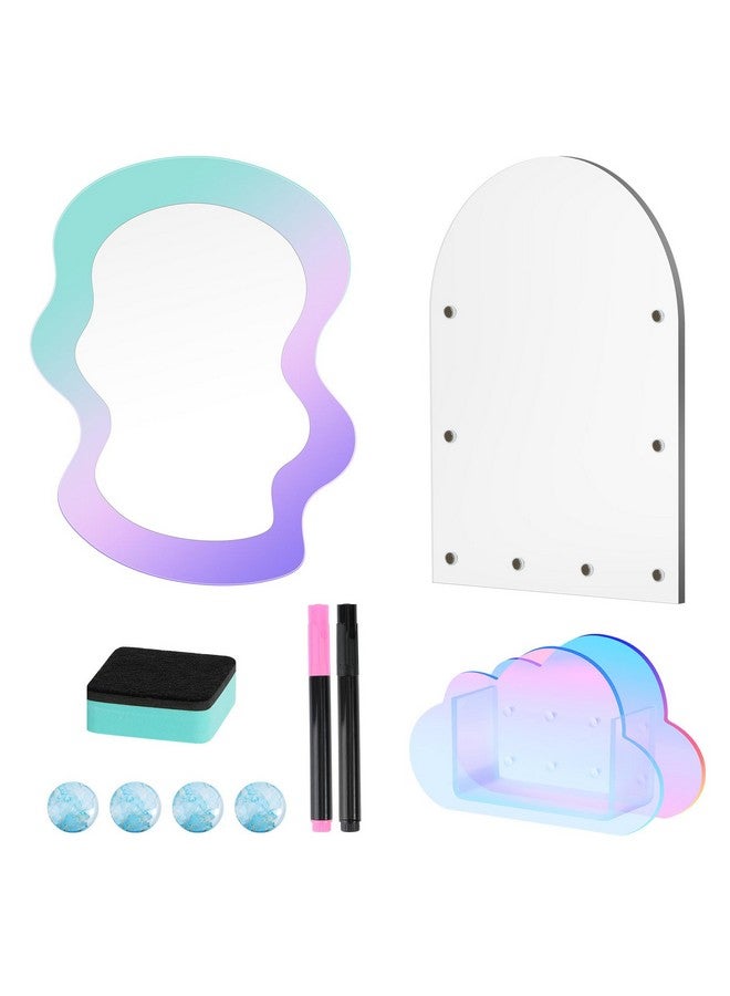 MoKo Locker Accessories Set, 5 In 1 Back To School Supplies College Essentials Includes Magnetic Acrylic Board, Locker Mirror, Markers Holder,Marker Pens And Locker Magnets - Image 1