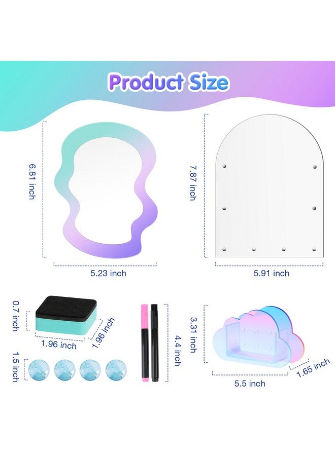 MoKo Locker Accessories Set, 5 In 1 Back To School Supplies College Essentials Includes Magnetic Acrylic Board, Locker Mirror, Markers Holder,Marker Pens And Locker Magnets - Image 3