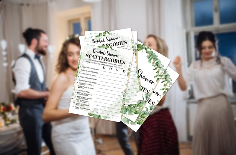 Huastatewolf Bridal Shower Game Cards, Bridal Shower Game, Tropical Jungle Theme Engagement Party Cards For Wedding, Set of 30 Cards(Leaf005) - Image 5