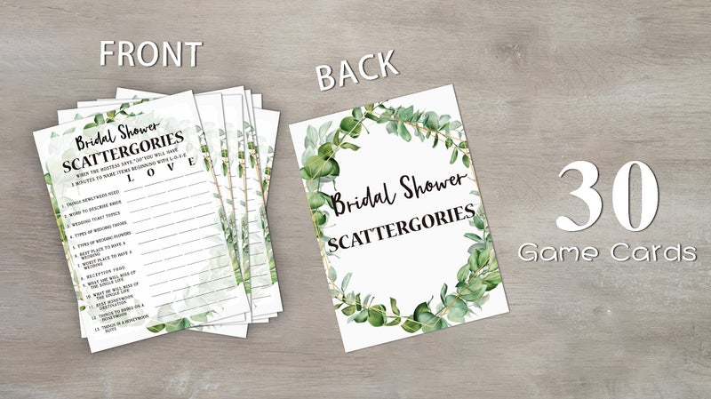 Huastatewolf Bridal Shower Game Cards, Bridal Shower Game, Tropical Jungle Theme Engagement Party Cards For Wedding, Set of 30 Cards(Leaf005) - Image 3