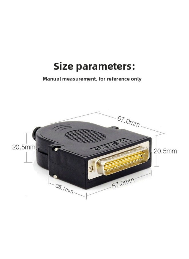 Generic - Thin DB25 Solder-free Joint 25-pin Parallel Port Serial Port Connector Db25 Male Female 25PIN Interface-Color:Punch Pin Female Screw - Image 1