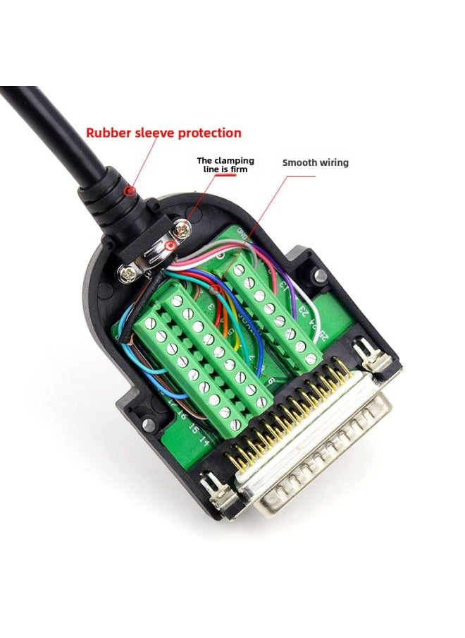 Generic - Thin DB25 Solder-free Joint 25-pin Parallel Port Serial Port Connector Db25 Male Female 25PIN Interface-Color:Punch Pin Female Screw - Image 1