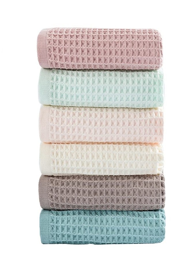 vfaejll 6 Pack Waffle Weave Dish Cloths, 13x13 Inch 100% Cotton Kitchen Towels for Washing Dishes - Super Absorbent, Quick Drying Dish Rags (Mixed Colors) - Image 1