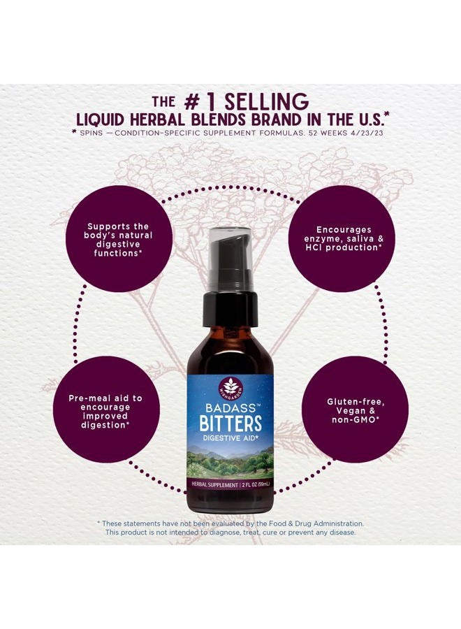 Wishgarden أعشاب باداس بيتيرز - بيتيرز هضمية طبيعية بالكامل مصنوعة من جذر الجنطيانا، قشر البرتقال وبذور الحلبة، بيتيرز للهضم تحفز وظيفة إنزيمات الهضم، بيتيرز سويدية، 2 أونصة - Image 3