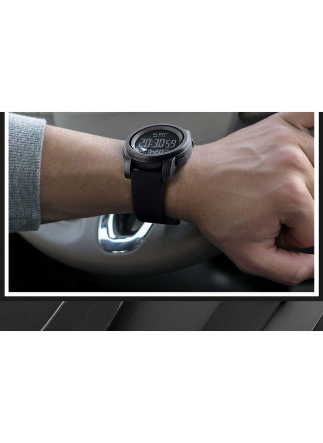 Shocknshop Shocknshop Rubber Led Digital Sports Multi Functional Black Dial Watch For Men Boys -W1257 (Black), Black Band  - Image 4