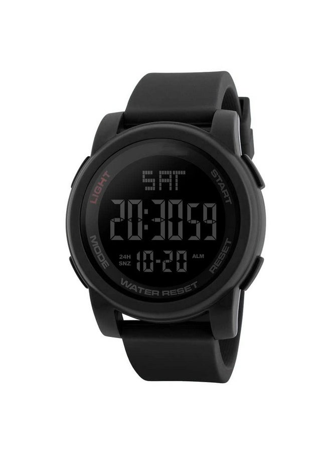 Shocknshop Shocknshop Rubber Led Digital Sports Multi Functional Black Dial Watch For Men Boys -W1257 (Black), Black Band  - Image 1