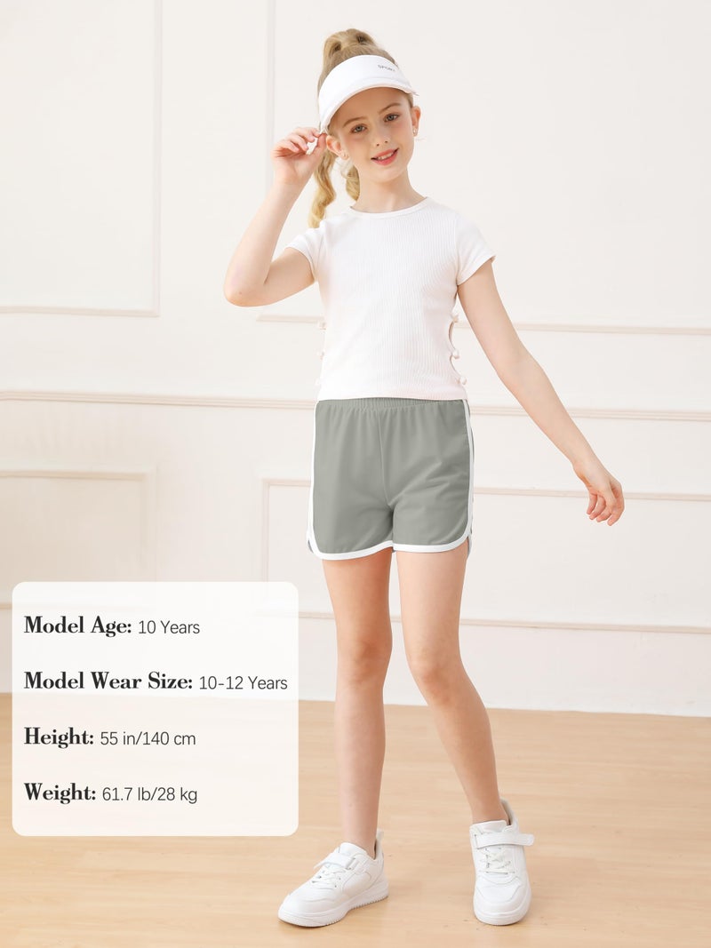 Resinta 4 Packs Girls Soccer Shorts Toddler Girls Athletic Shorts Quick Dry Workout Dolphin Kids Active Shorts - Image 5