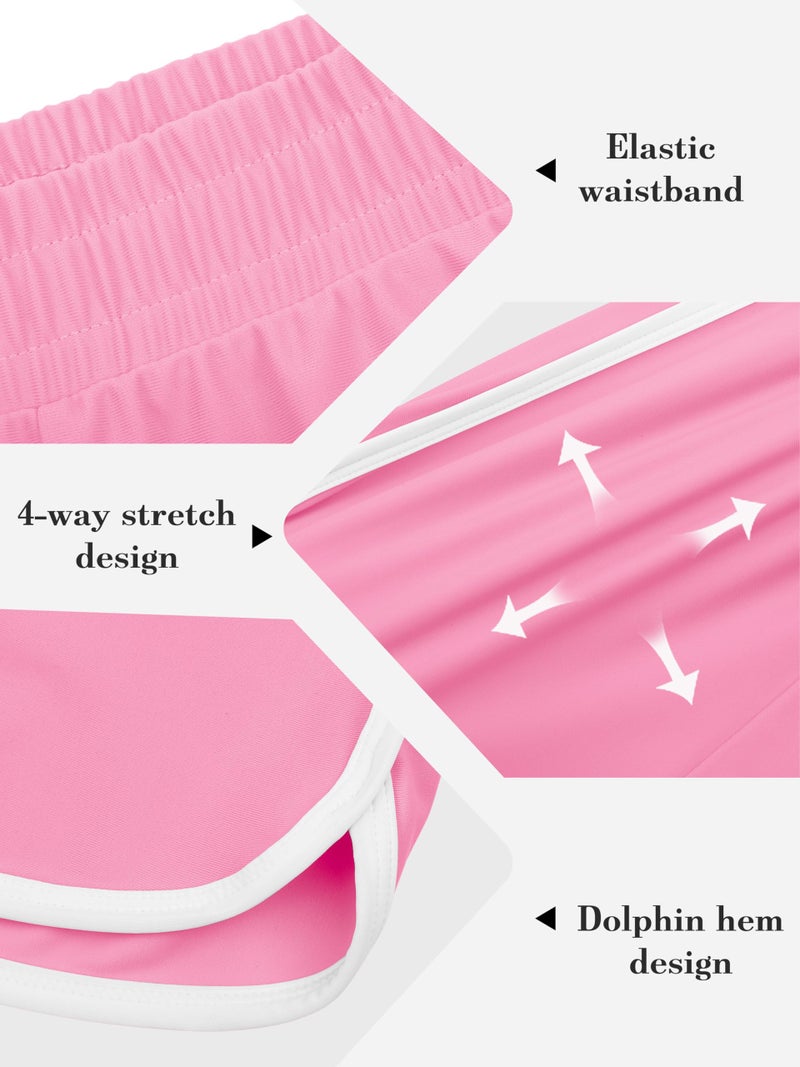 Resinta 4 Packs Girls Soccer Shorts Toddler Girls Athletic Shorts Quick Dry Workout Dolphin Kids Active Shorts - Image 4