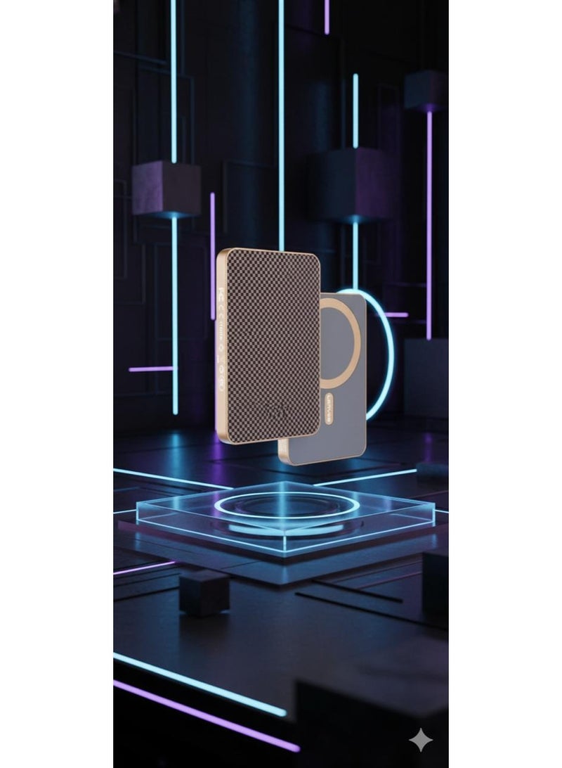 لينيس بنك الطاقة اللاسلكي المغناطيسي فائق النحافة Lenyes P32 بسعة 5000 مللي أمبير مع شحن سريع بقوة 20 واط بتقنية PD - Image 2