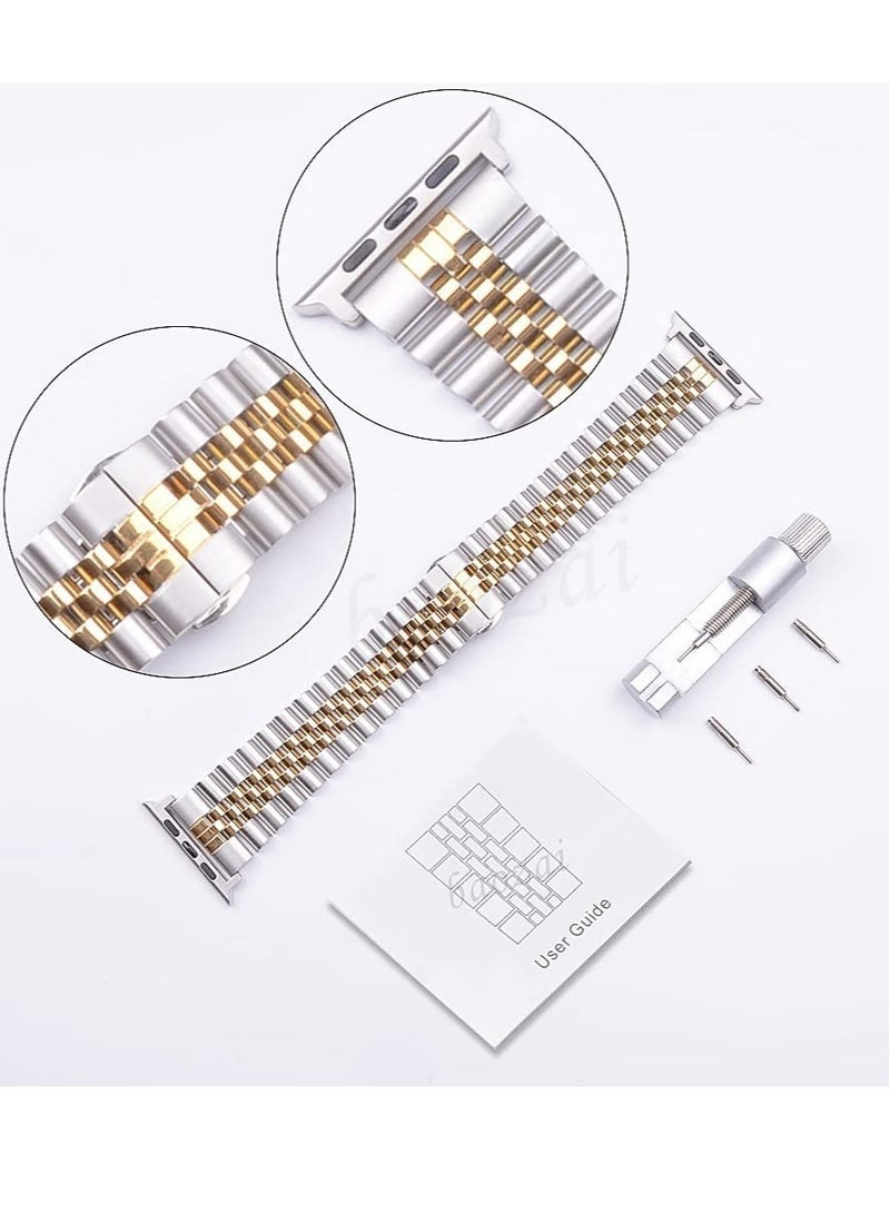 ELTRAZONE Compatible with Apple Watch Band Series 5 44mm 42mm, Stainless Steel iWatch Band with Butterfly Folding Clasp for iWatch Band Series 5/4/3/2/1 - Image 4