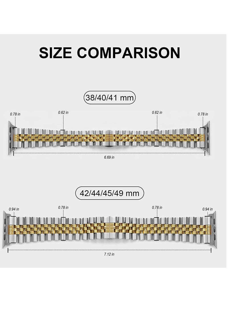ELTRAZONE Compatible with Apple Watch Band Series 5 44mm 42mm, Stainless Steel iWatch Band with Butterfly Folding Clasp for iWatch Band Series 5/4/3/2/1 - Image 3