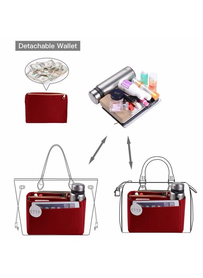 ETTP Purse Organizer, Felt Bag Organizer Insert For Speedy, Neverfull, Tote, Handbag, 8 Colors 5 Sizes (X-Large, Red) - Image 4