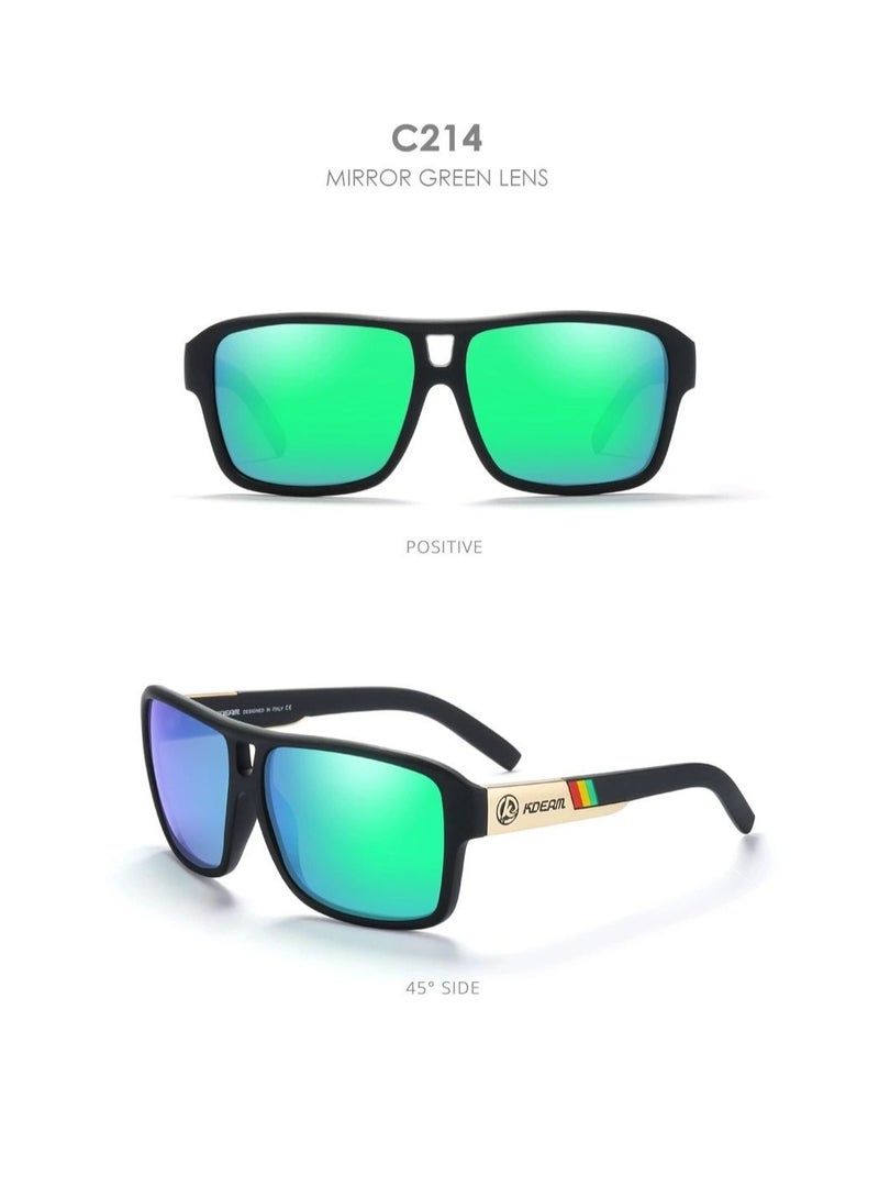 kdeam New square sports polarized sunglasses for Instagram trends, large-frame cycling glasses with dazzling colors from Europe and America, polarized lenses, fashionable sunglasses for both men and women - Image 2