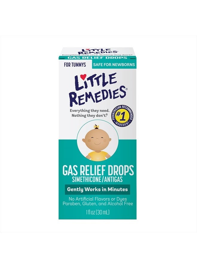 Little Remedies قطرات تخفيف الغازات، بنكهة التوت الطبيعية، آمنة للأطفال حديثي الولادة، 1 أونصة سائلة - Image 1