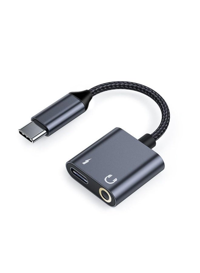FDTY USB C to 3.5mm Adapter - Type C Headphone Dongle, 2-in-1 Fast Charging Audio Cable, Function USB Type Cs Adapter for Phones Tablets - Image 1