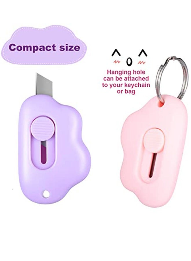 Generic 6 Pieces Mini Color Cloud Shaped Utility Knives, Retractable Cute Mini Utility knife, Cartoon Cute Box Opener, Mini Slides Open for Letter Opening Paper Cutting DIY Crafts (Cloud)  - Image 5